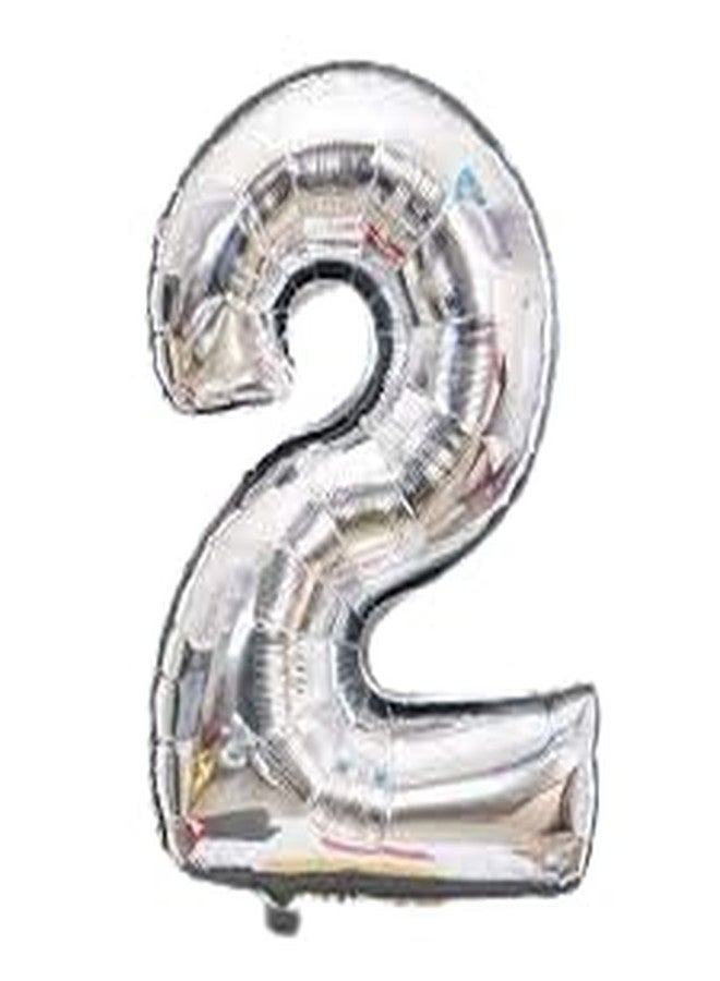 Lazybeee 13pcs Silver Number 2 foil with Purple blue green Balloons Set Large Number 2 (32-Inch) with blue confetti for Birthday Decorations for Girl Boy 2nd Birthday Theme Foil Balloons - Image 3